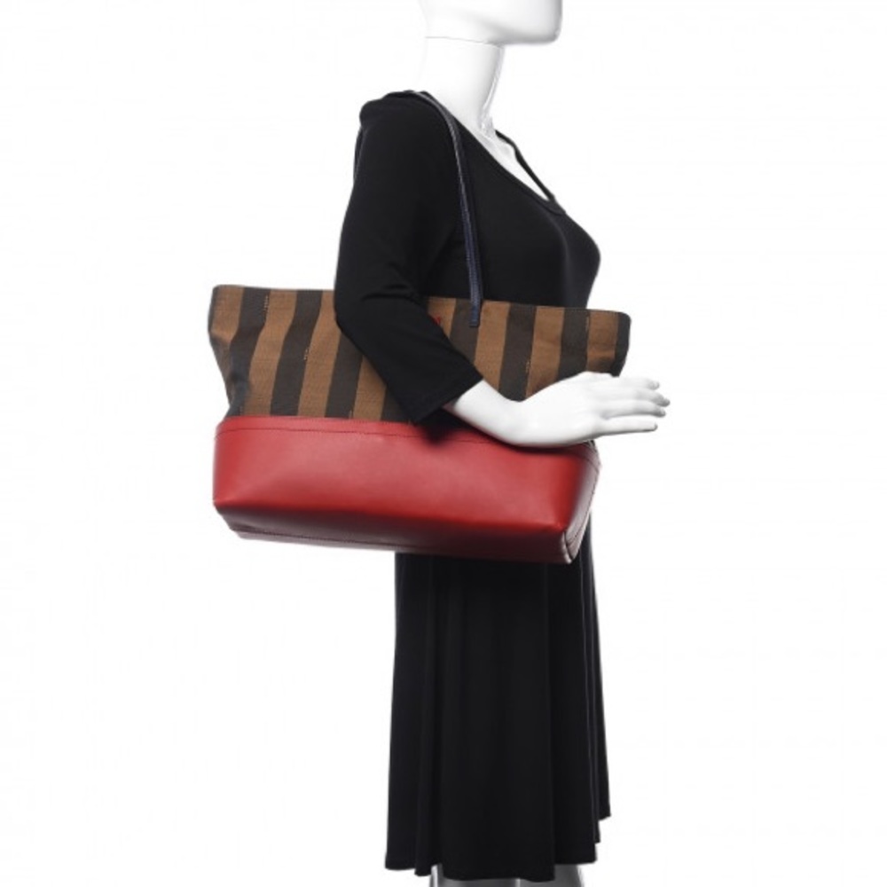 Vintage Fendi Pequin Medium Roll Tote Tobacco Red